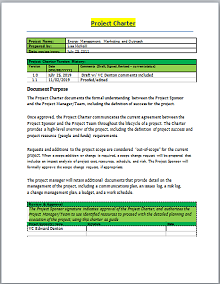 project charter template word