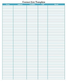 excel address book template